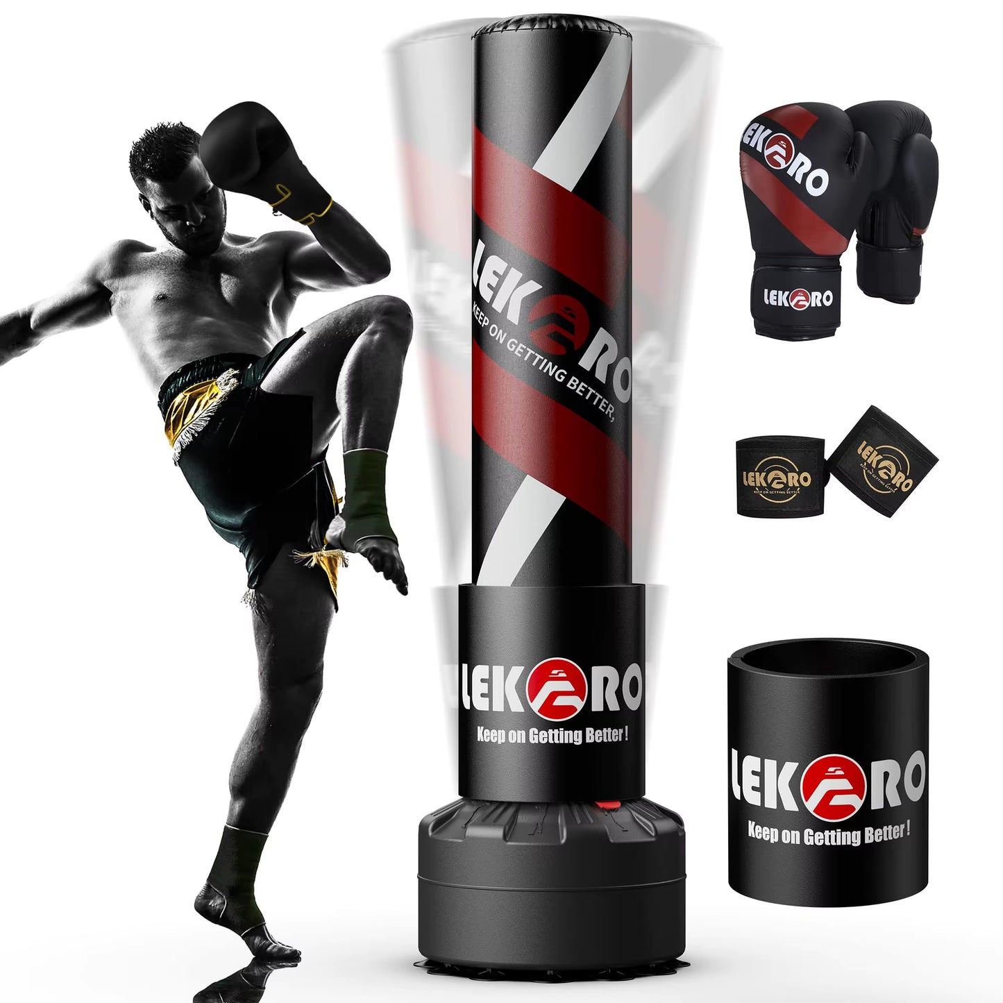 Boxing Column Muay Thai Sanda Tower Boxing Sandbag Standing Boxing Tower Punching Bag for Fighting Heavy Training Boxing Post