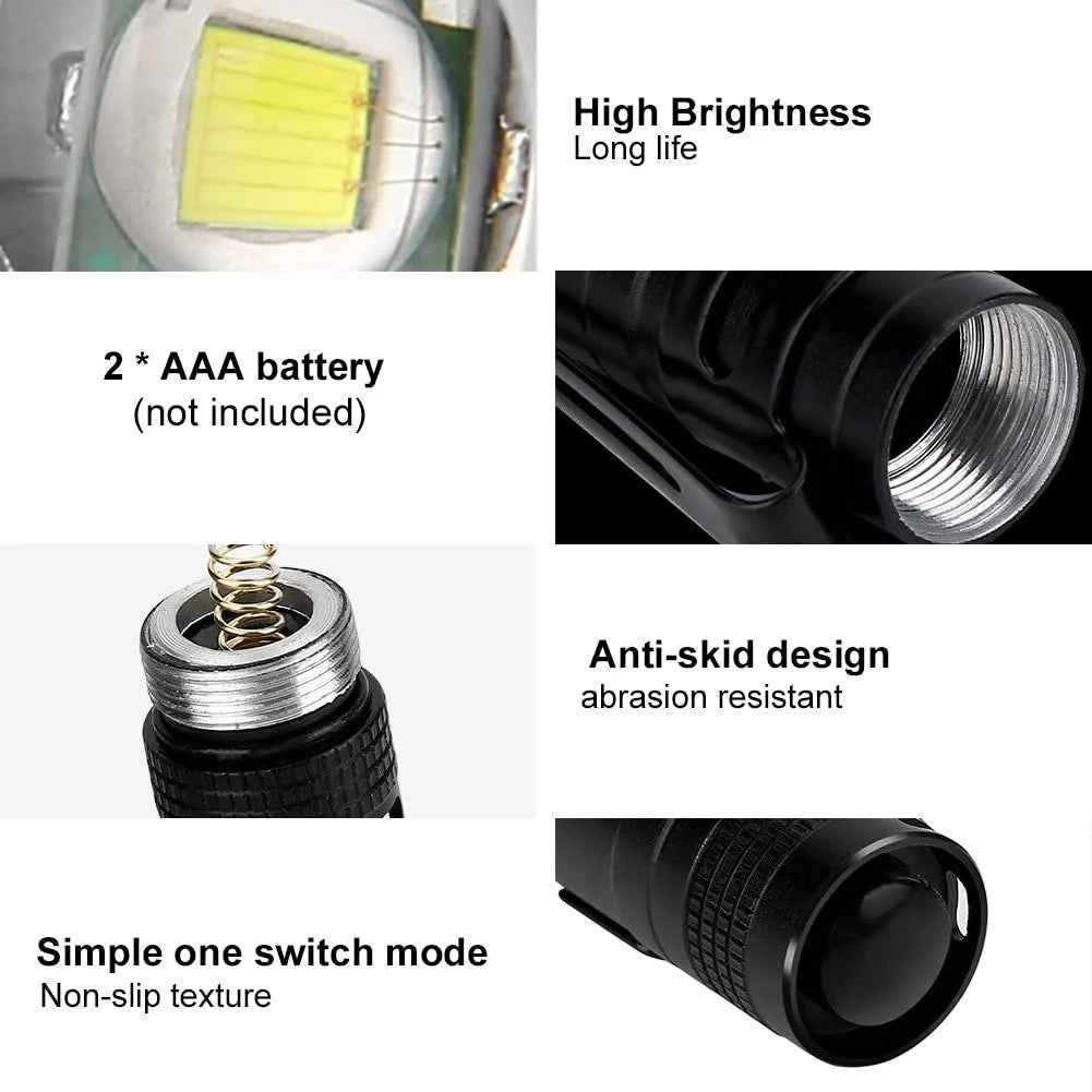 Mini LED Flashlight, 5 Pack Handheld Tactical Pocket Pen Light with Clip
