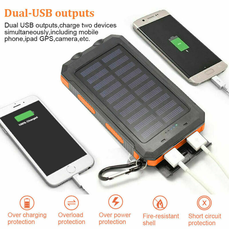 2024 Super Powerful USB Portable Charger Solar Power Bank for Cell Phone