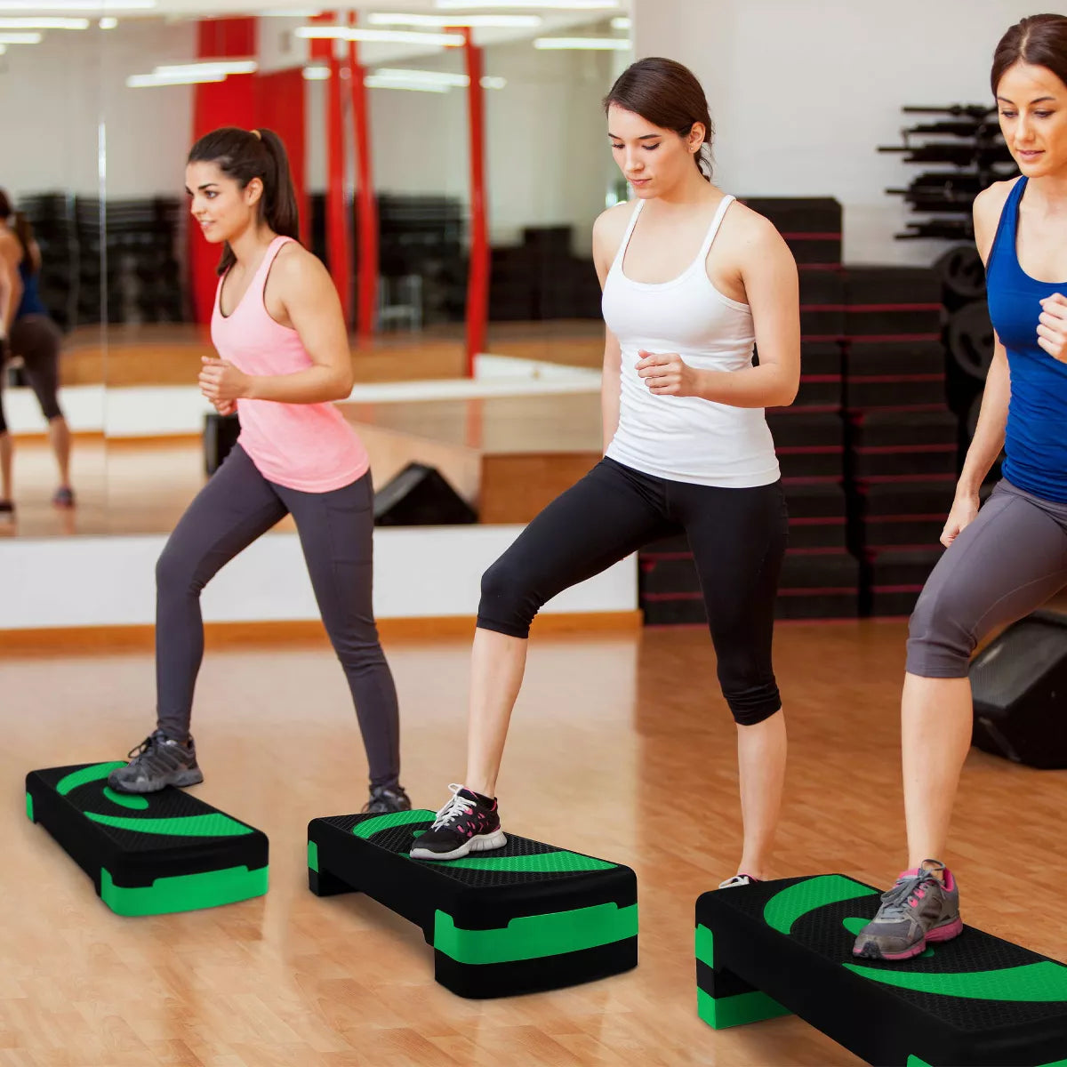 Balancefrom Fitness Adjustable Workout Aerobic Step Platform Trainer W/Raisers