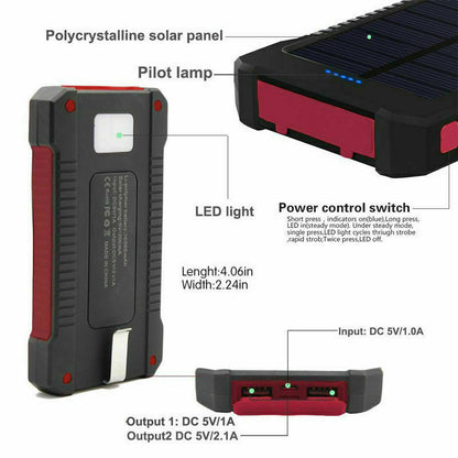 2024 Super Powerful USB Portable Charger Solar Power Bank for Cell Phone