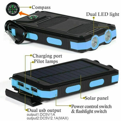 2024 Super Powerful USB Portable Charger Solar Power Bank for Cell Phone