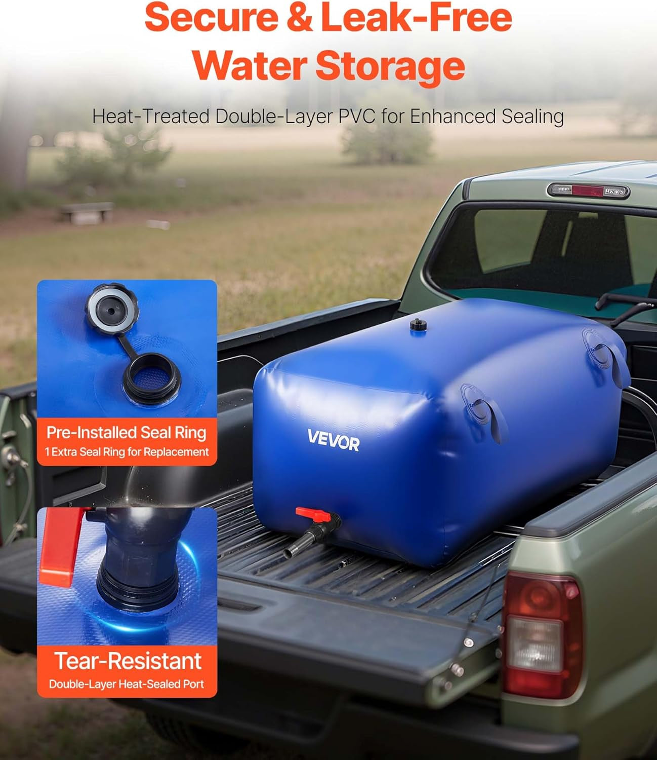 Water Storage Bladder 63.4 Gallon Large Capacity Water Bag Portable & Collapsibl