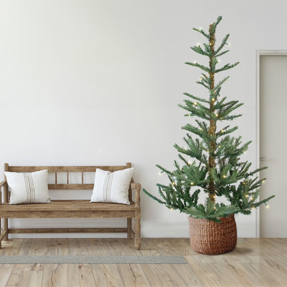 Real Touch™️ Pre-Lit Slim Nordmann Fir Artificial Christmas Tree - 9' - Warm Clear LED
