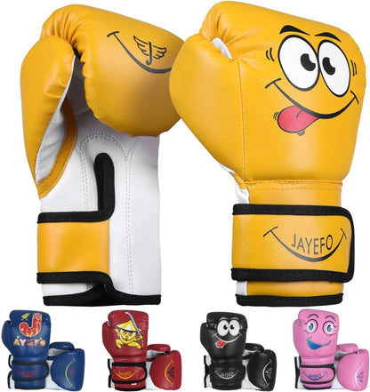 Kids Boxing Gloves - Youth Gloves for Kick Boxing, Muay Thai & MMA - Heavy Bag Gloves - 6 Oz - Yellow