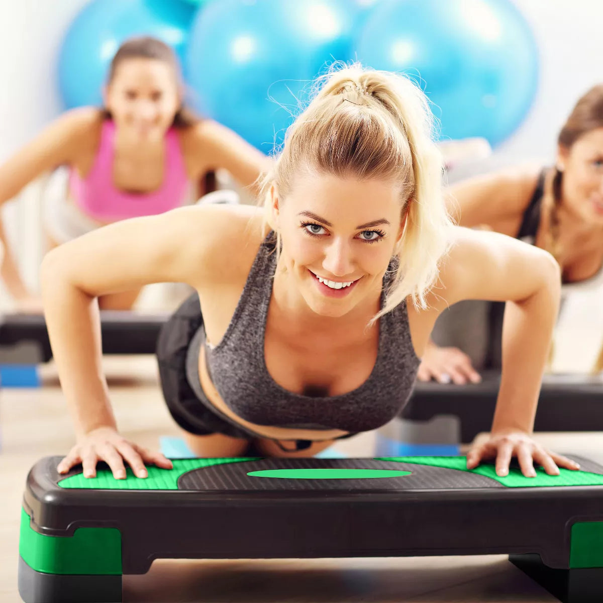 Balancefrom Fitness Adjustable Workout Aerobic Step Platform Trainer W/Raisers