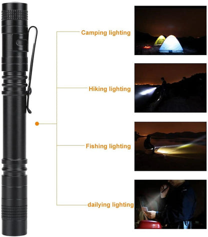 Mini LED Flashlight, 5 Pack Handheld Tactical Pocket Pen Light with Clip