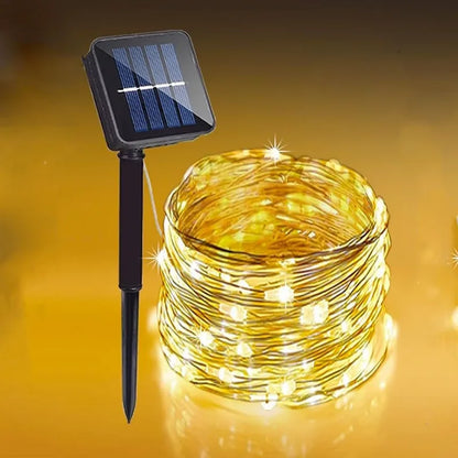 Fairy Lights Solar Garden Lights String Lights with 8 Modes Waterproof Wire Lights for Patio Yard Trees Christmas Party