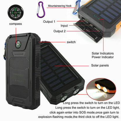 2024 Super Powerful USB Portable Charger Solar Power Bank for Cell Phone