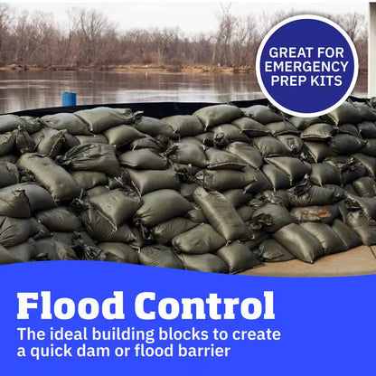 14 In. X 26 In. Green Woven Sand Bags with Tie String (100-Pack)