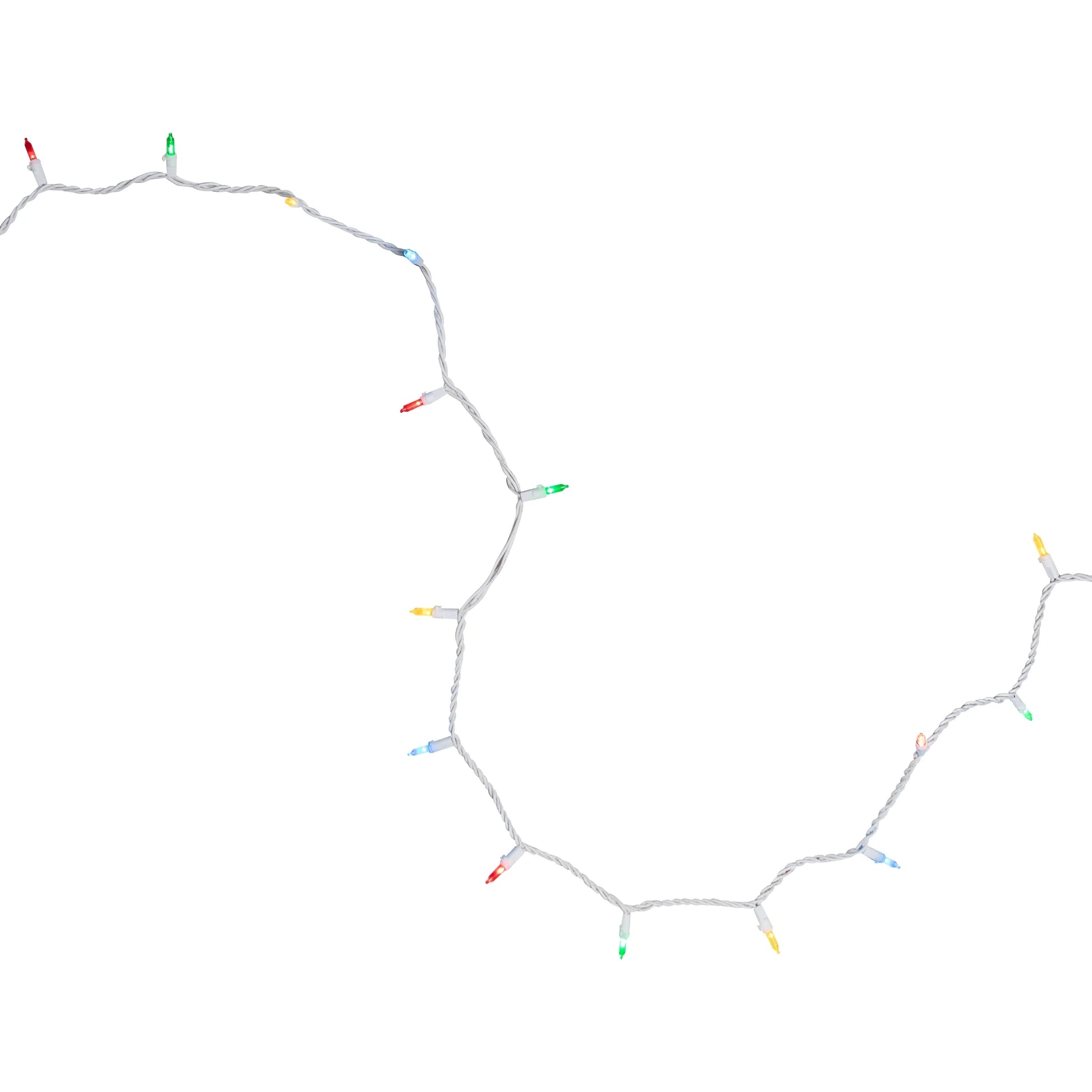 LED Mini Christmas Lights - Multi-Color - 33' White Wire - 100Ct