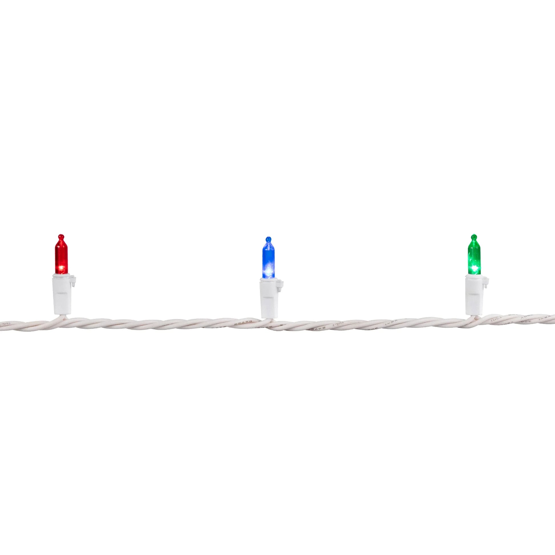 LED Mini Christmas Lights - Multi-Color - 33' White Wire - 100Ct