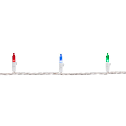 LED Mini Christmas Lights - Multi-Color - 33' White Wire - 100Ct