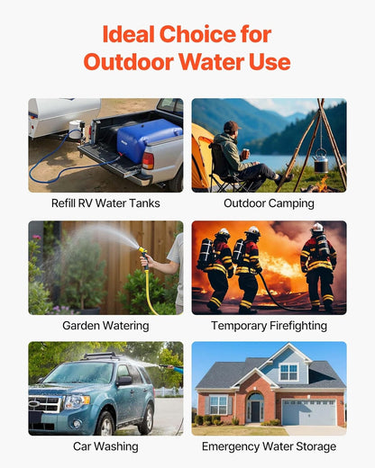 Water Storage Bladder 63.4 Gallon Large Capacity Water Bag Portable & Collapsibl