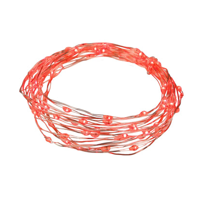 Micro Fairy Christmas Lights - LED Red - 16' Copper Wire - 100Ct