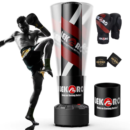 Boxing Column Muay Thai Sanda Tower Boxing Sandbag Standing Boxing Tower Punching Bag for Fighting Heavy Training Boxing Post