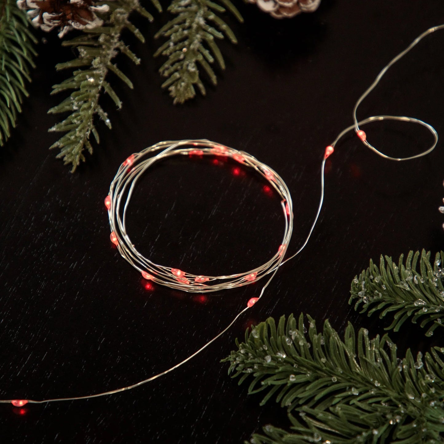 Micro Fairy Christmas Lights - LED Red - 16' Copper Wire - 100Ct