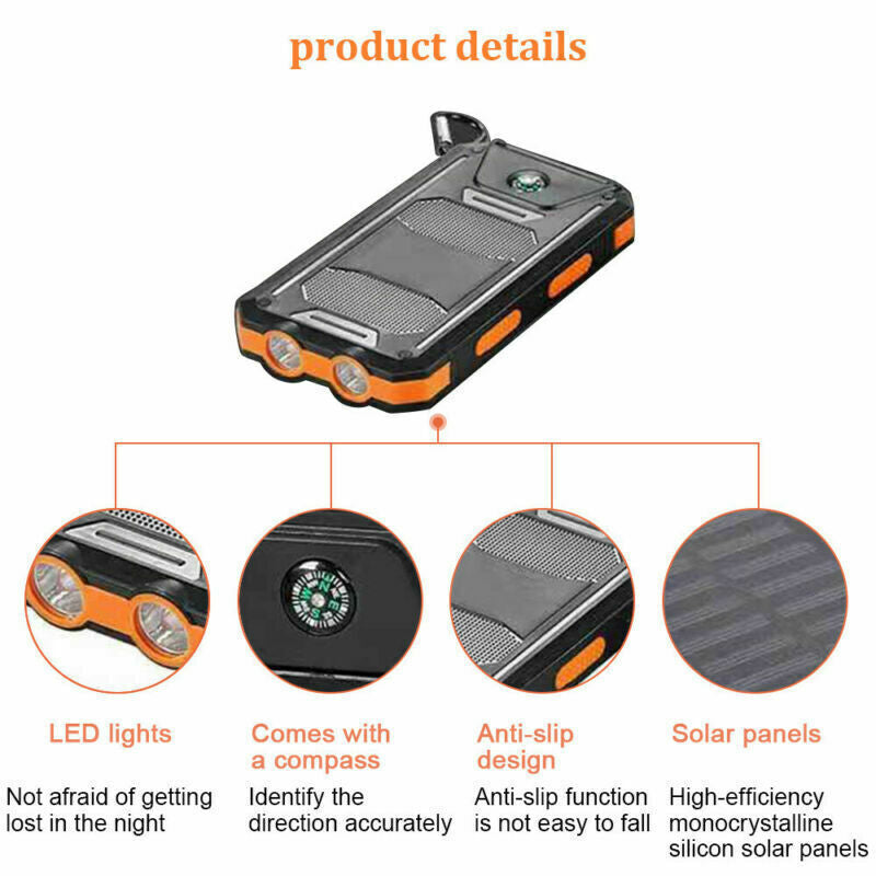2024 Super Powerful USB Portable Charger Solar Power Bank for Cell Phone