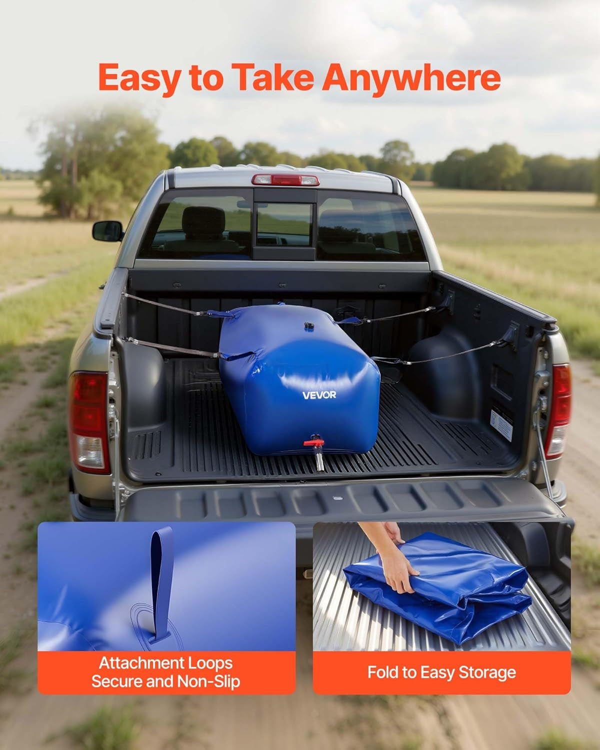 Water Storage Bladder 63.4 Gallon Large Capacity Water Bag Portable & Collapsibl