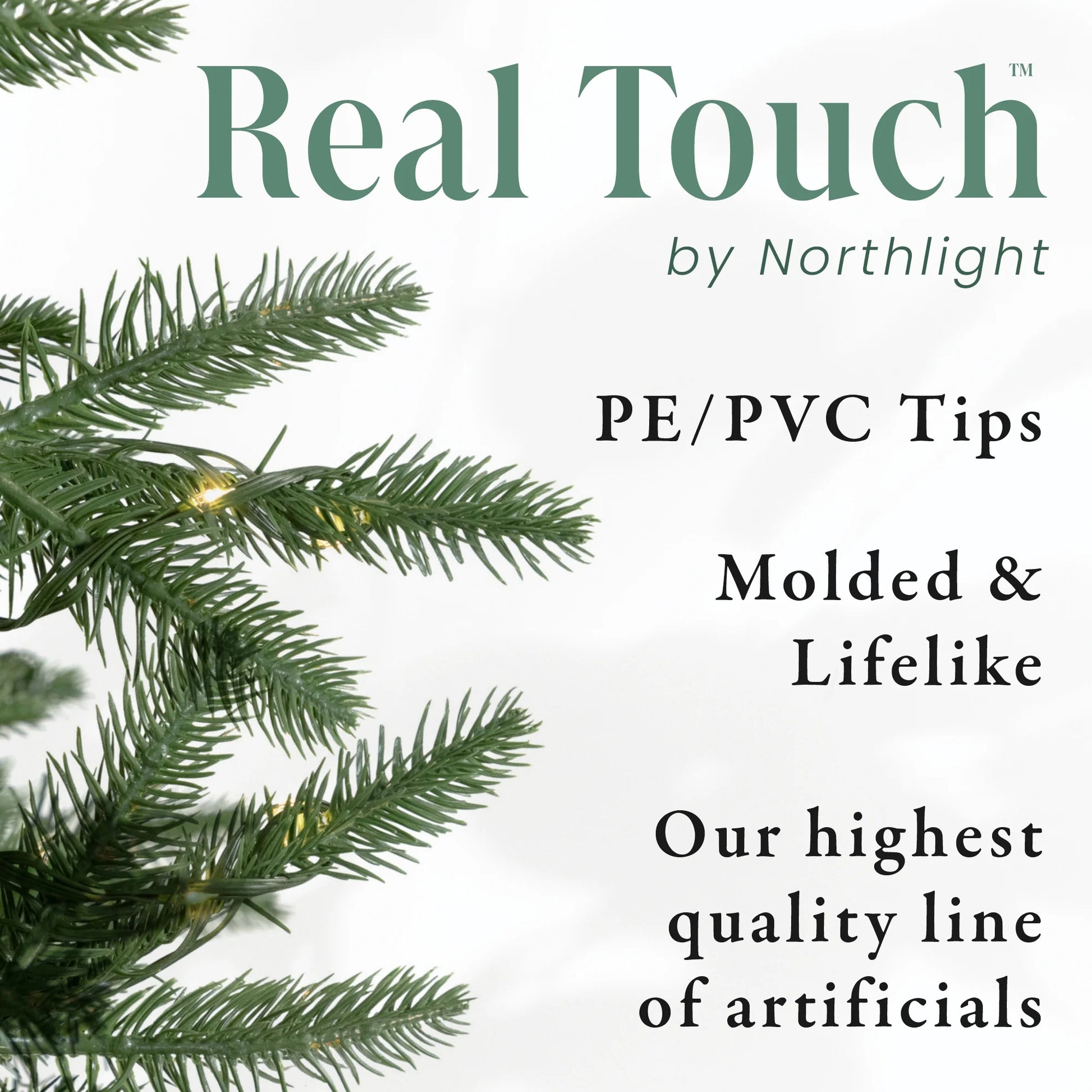 Real Touch™️ Pre-Lit Slim Nordmann Fir Artificial Christmas Tree - 9' - Warm Clear LED