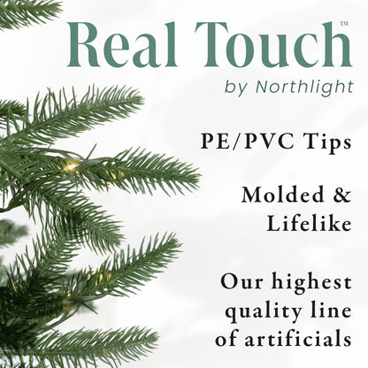 Real Touch™️ Pre-Lit Slim Nordmann Fir Artificial Christmas Tree - 9' - Warm Clear LED