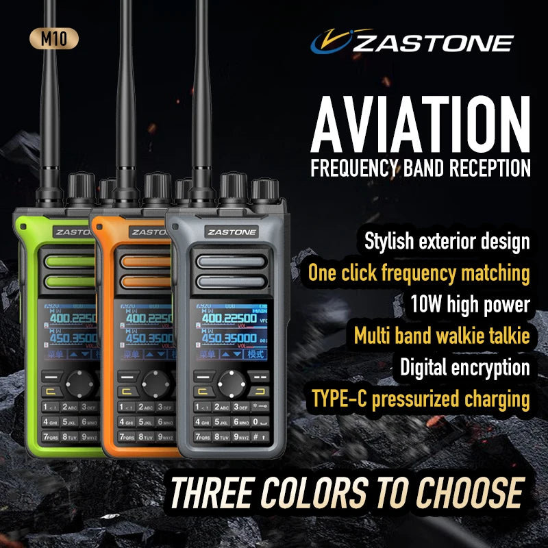 M10 10W Walkie Talkie Ham Amateur 2 Way Radio AM Air Aviation Band High Power Walkie-Talkie CTCSS FM Radio