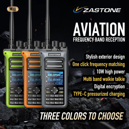 M10 10W Walkie Talkie Ham Amateur 2 Way Radio AM Air Aviation Band High Power Walkie-Talkie CTCSS FM Radio