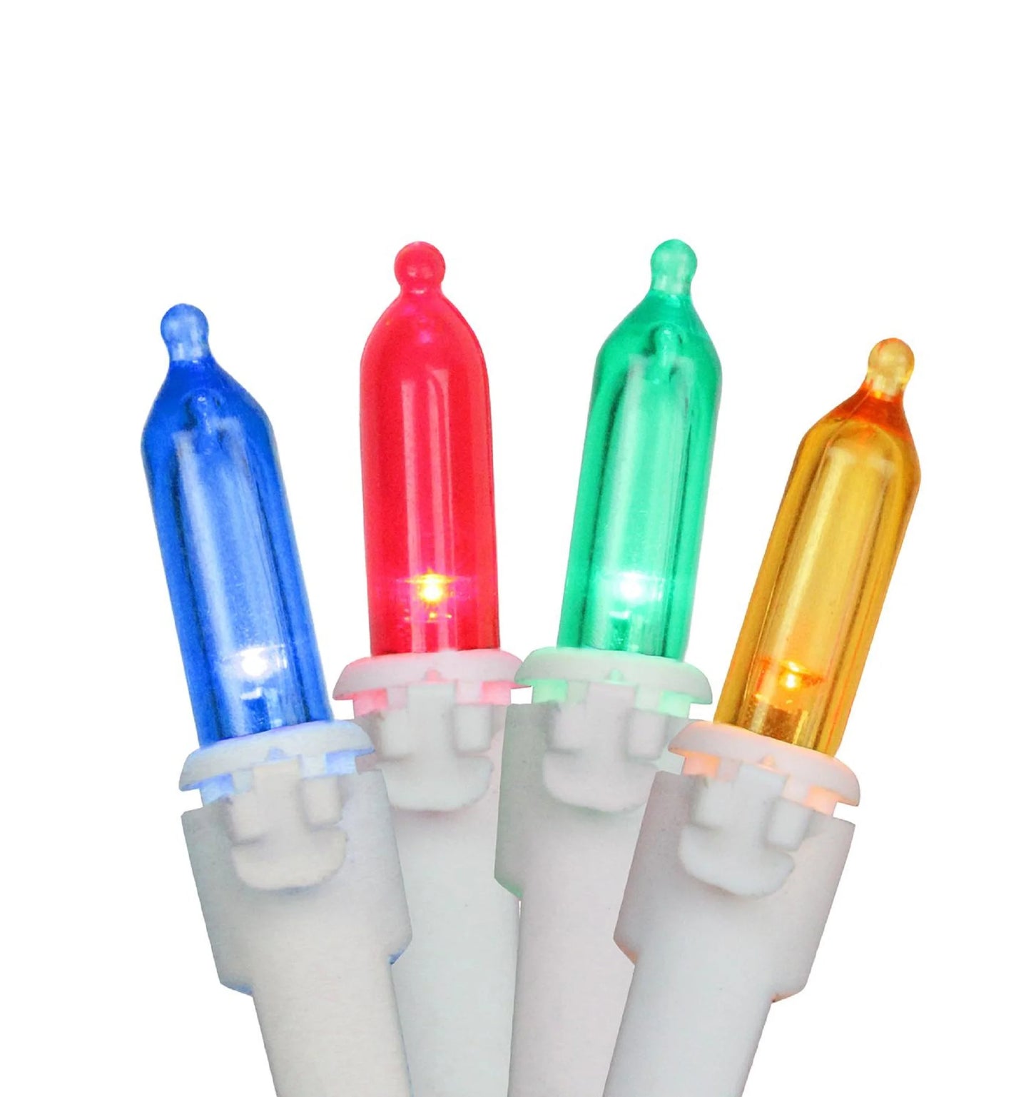 LED Mini Christmas Lights - Multi-Color - 33' White Wire - 100Ct